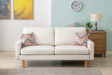 Bahamas Beige Linen Sofa and Chair Set with 2 Throw Pillows