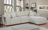 Harvey Sofa with Reversible Chaise in Beige Linen