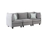 Zelmira Gray Velvet 3Pc Sofa