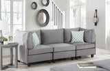 Zelmira Gray Velvet 3Pc Sofa