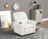Marisa White PU Leather Kids Recliner Chair