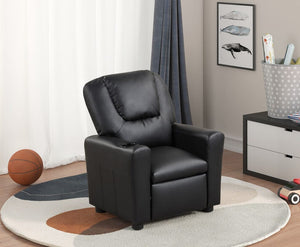 Marisa Black PU Leather Kids Recliner Chair