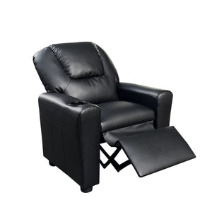 Marisa Black PU Leather Kids Recliner Chair