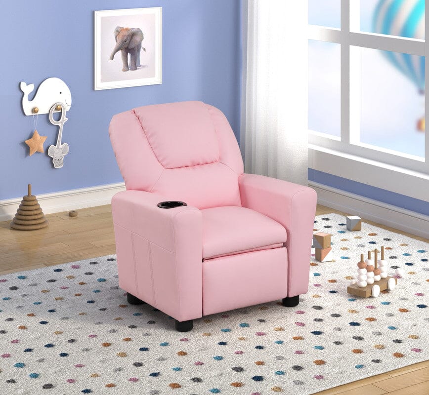 Marisa Pink PU Leather Kids Recliner Chair
