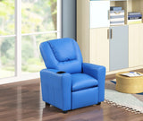 Marisa Blue PU Leather Kids Recliner Chair