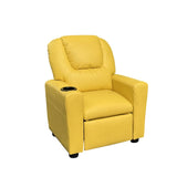 Marisa Yellow PU Leather Kids Recliner Chair