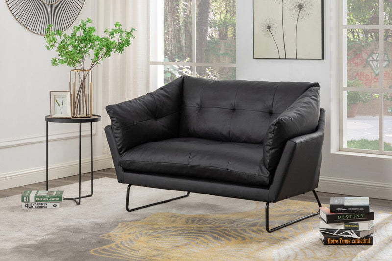 Karla Black PU Leather Contemporary Loveseat