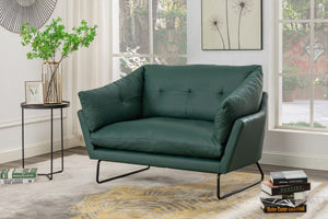Karla Green PU Leather Contemporary Loveseat