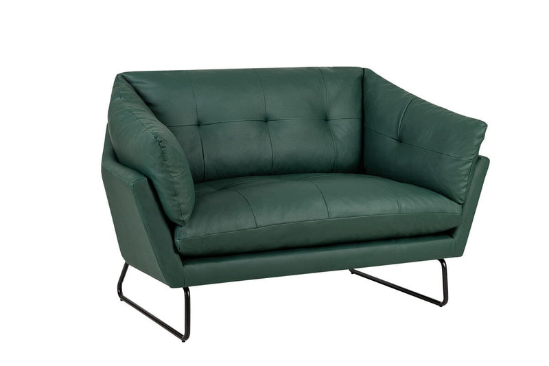 Karla Green PU Leather Contemporary Loveseat