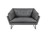 Karla Gray PU Leather Contemporary Loveseat