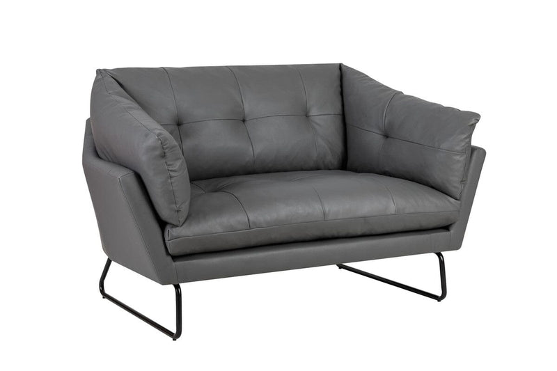 Karla Gray PU Leather Contemporary Loveseat
