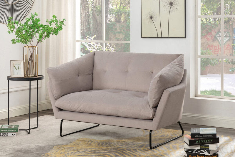 Karla Gray Velvet Contemporary Loveseat