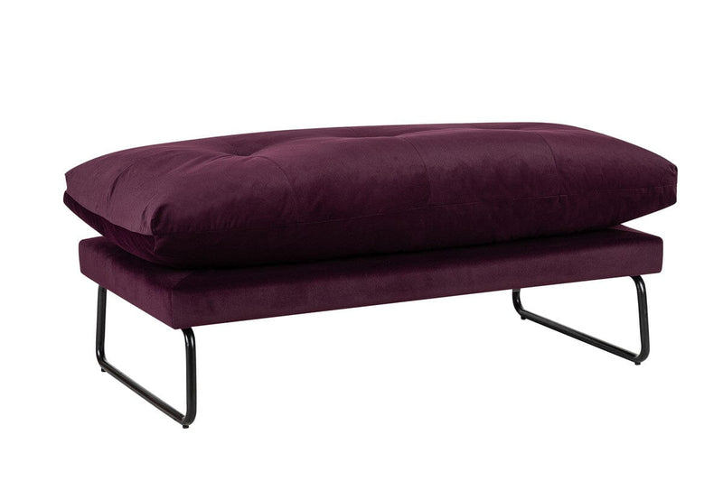 Karla Purple Velvet Contemporary Ottoman