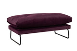 Karla Purple Velvet Contemporary Loveseat and Ottoman