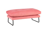 Karla Pink Velvet Contemporary Ottoman