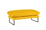Karla Yellow Velvet Contemporary Loveseat and Ottoman