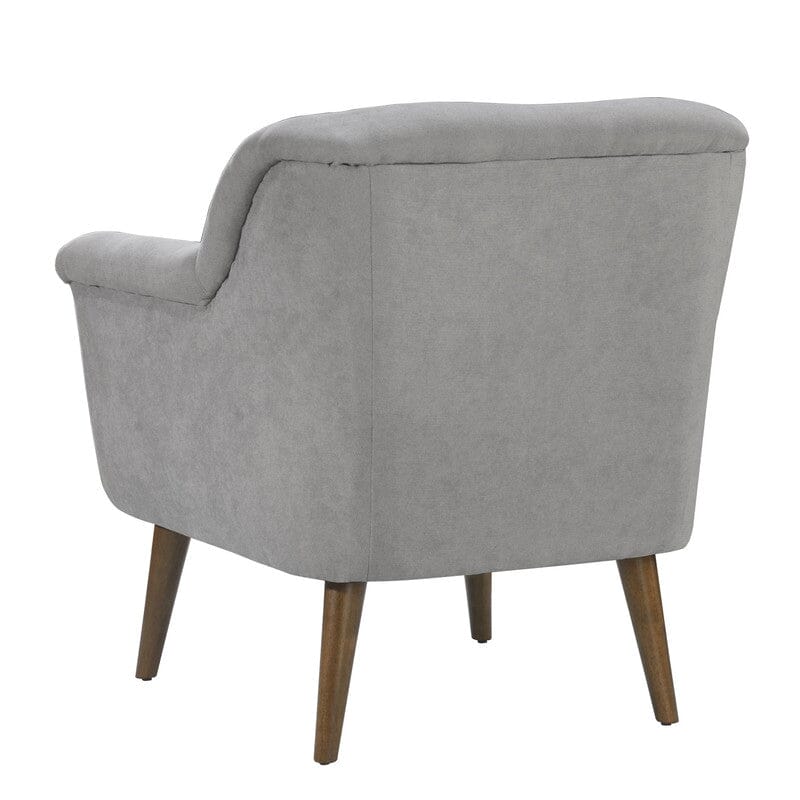 Shelby Steel Gray Woven Fabric Oversized Armchair
