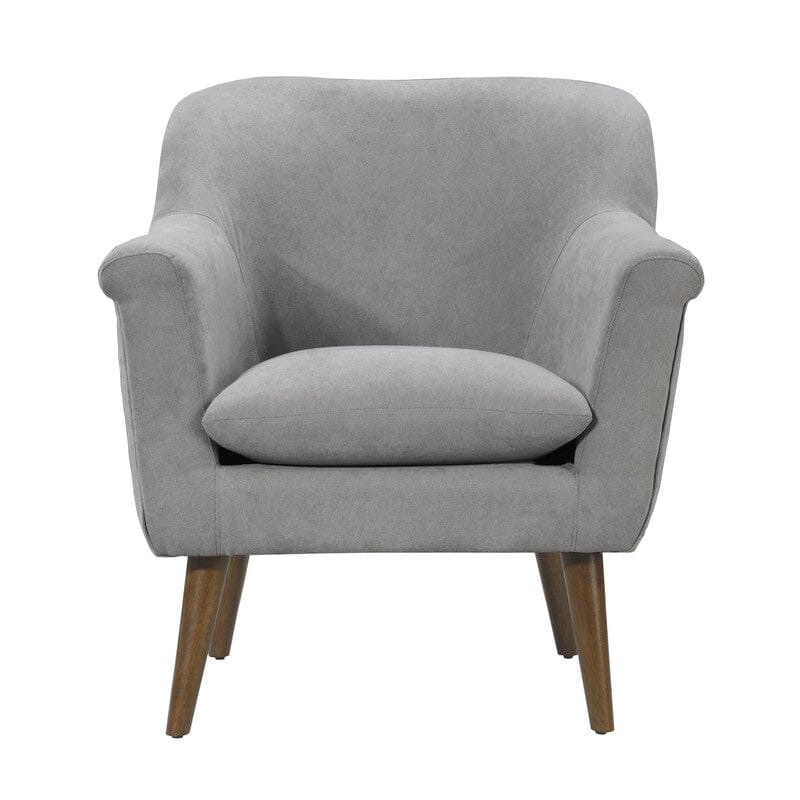 Shelby Steel Gray Woven Fabric Oversized Armchair