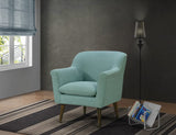 Shelby Aquamarine Teal Woven Fabric Oversized Armchair