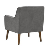 Ryder Mid Century Modern Gray Woven Fabric Tufted Armchair
