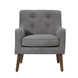 Ryder Mid Century Modern Gray Woven Fabric Tufted Armchair