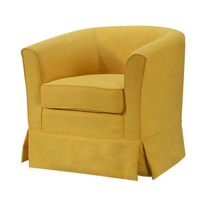 Tucker Yellow Woven Fabric Swivel Barrel Chair