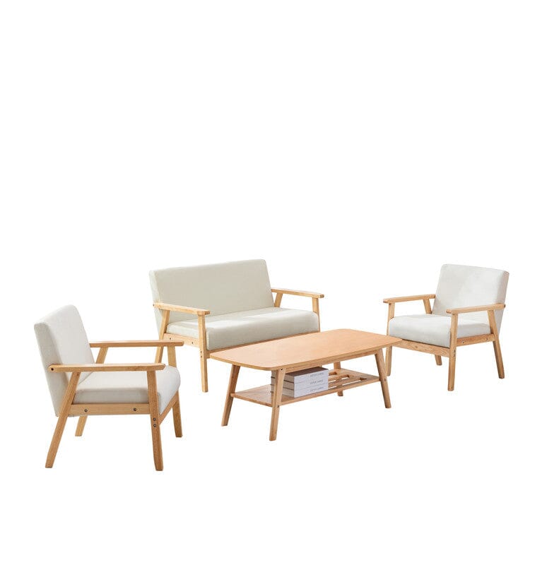 Bahamas Coffee Table Beige Loveseat and 2 Chair Set