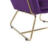 Keira Purple Velvet Accent Chair with Metal Base