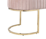 Set of 2 Julianne Pink Velvet Bench with Metal Base