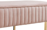 Set of 2 Julianne Pink Velvet Bench with Metal Base