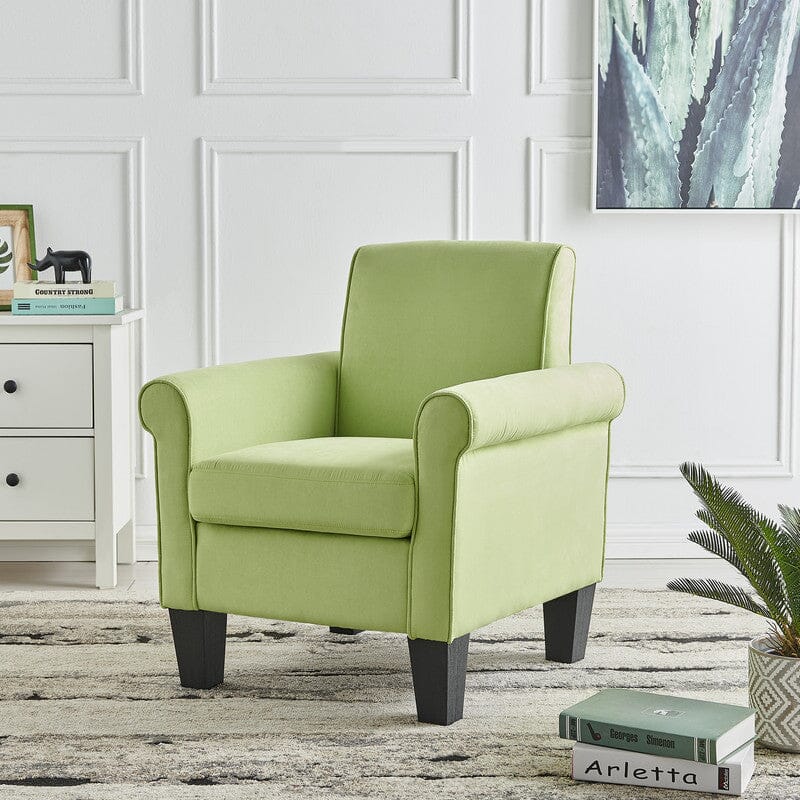 Angela Green Microfiber Fabric Armchair