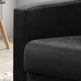 Hale Black Velvet Accent Armchair with Tufting