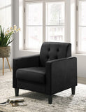 Hale Black Velvet Armchairs and End Table Living Room Set