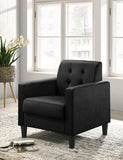 Hale Black Velvet Accent Armchair with Tufting