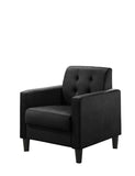 Hale Black Velvet Armchairs and End Table Living Room Set