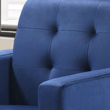 Hale Blue Velvet Accent Armchair with Tufting