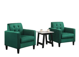 Hale Green Velvet Armchairs and End Table Living Room Set