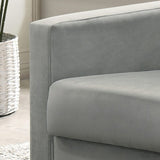 Hale Light Gray Velvet Accent Armchair with Tufting