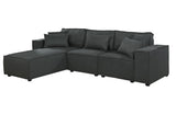 Harvey Sofa with Reversible Chaise in Dark Gray Linen