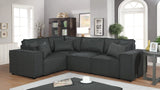 Melrose Modular Sectional Sofa with Ottoman in Dark Gray Linen