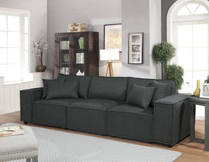 Annabel Sofa in Dark Gray Linen