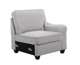Leo Light Gray Linen 5 Seater Sofa and Ottoman