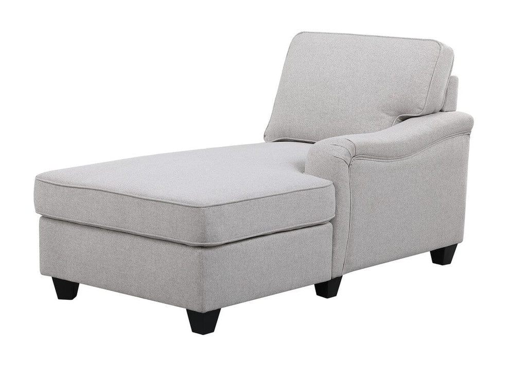 Leo Light Gray Linen 7Pc Modular L-Shape Sectional Sofa Chaise and Ottoman