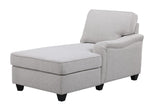 Leo Light Gray Linen 8Pc Modular L-Shape Sectional Sofa Chaise and Ottoman
