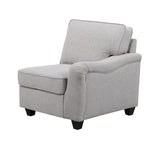Leo Light Gray Linen 5 Seater Sofa and Ottoman