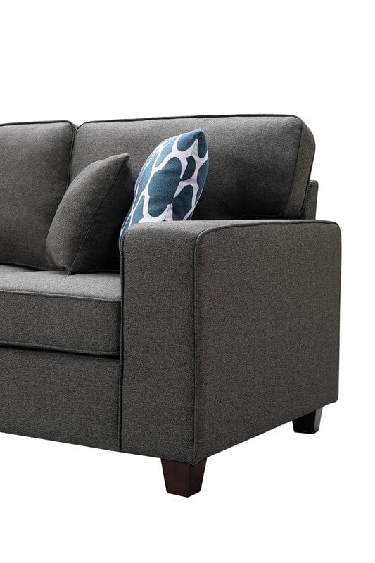 Irma Dark Gray Linen 8Pc Modular Sectional Sofa Chaise and Ottoman