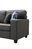 Willowleaf Dark Gray Linen 7Pc Modular Sectional Sofa Chaise and Ottoman