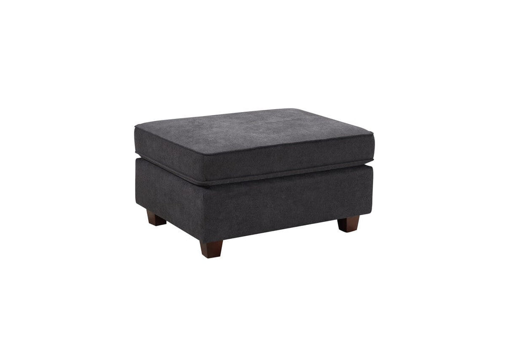 Jocelyn Dark Gray Woven 7Pc Modular L-Shape Sectional Sofa Chaise and Ottoman