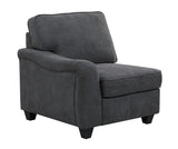 Leo Dark Gray Woven 7Pc Modular L-Shape Sectional Sofa Chaise and Ottoman
