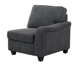 Leo Dark Gray Woven 6 Seater Sofa and Ottoman